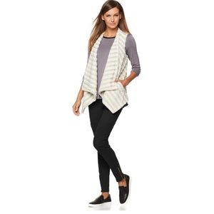 G by Giuliana Sculpted Faux Fur Draped Vest